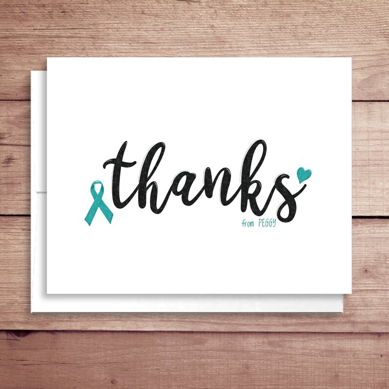 Cancer Ribbon Note Cards Cancer Support Thank You Notes Any Color Ribbon Folded Notes Cancer Note Cards Teal Ribbon Note Cards