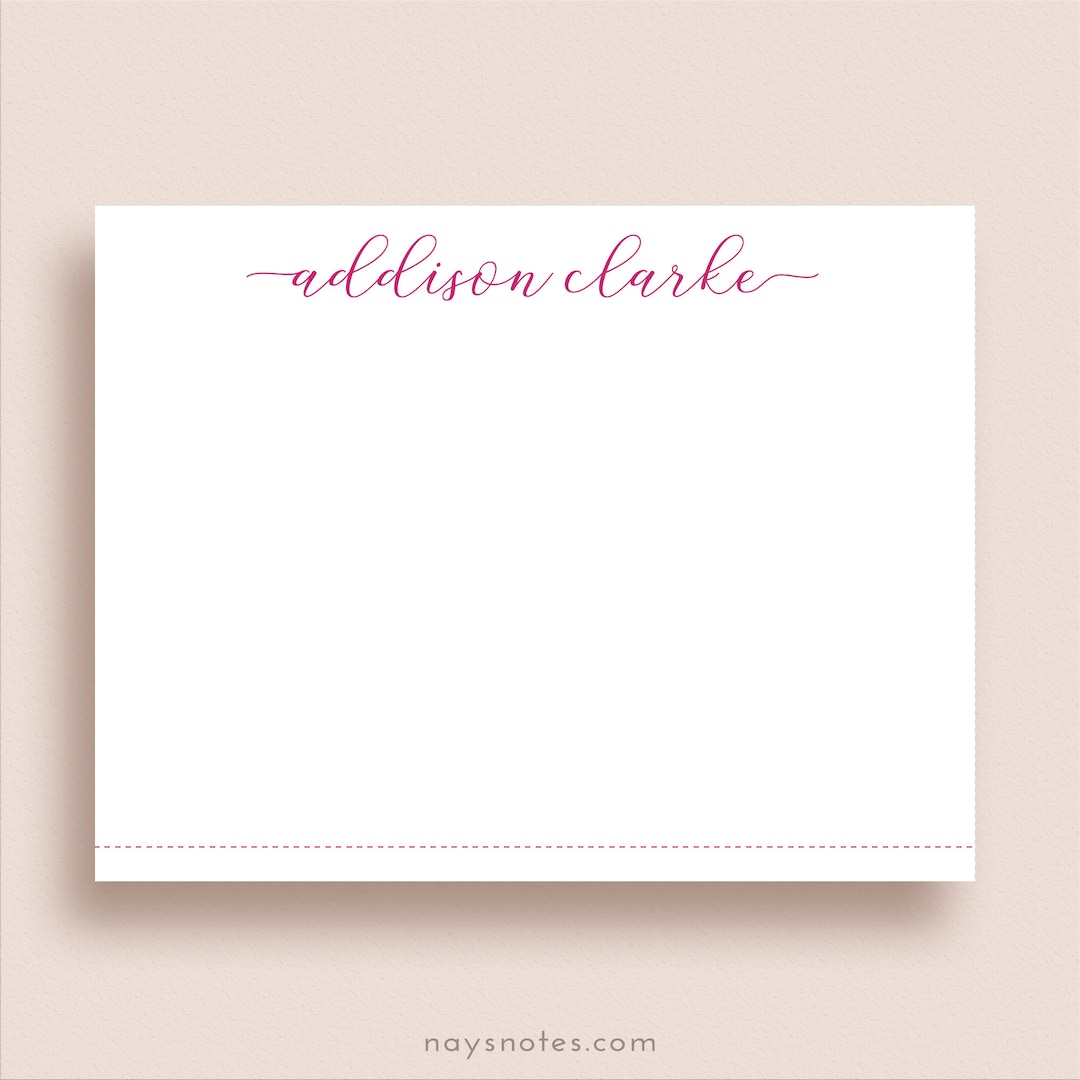 Personalized Note Cards - Flat Note Card Set - Personalized Stationery ...