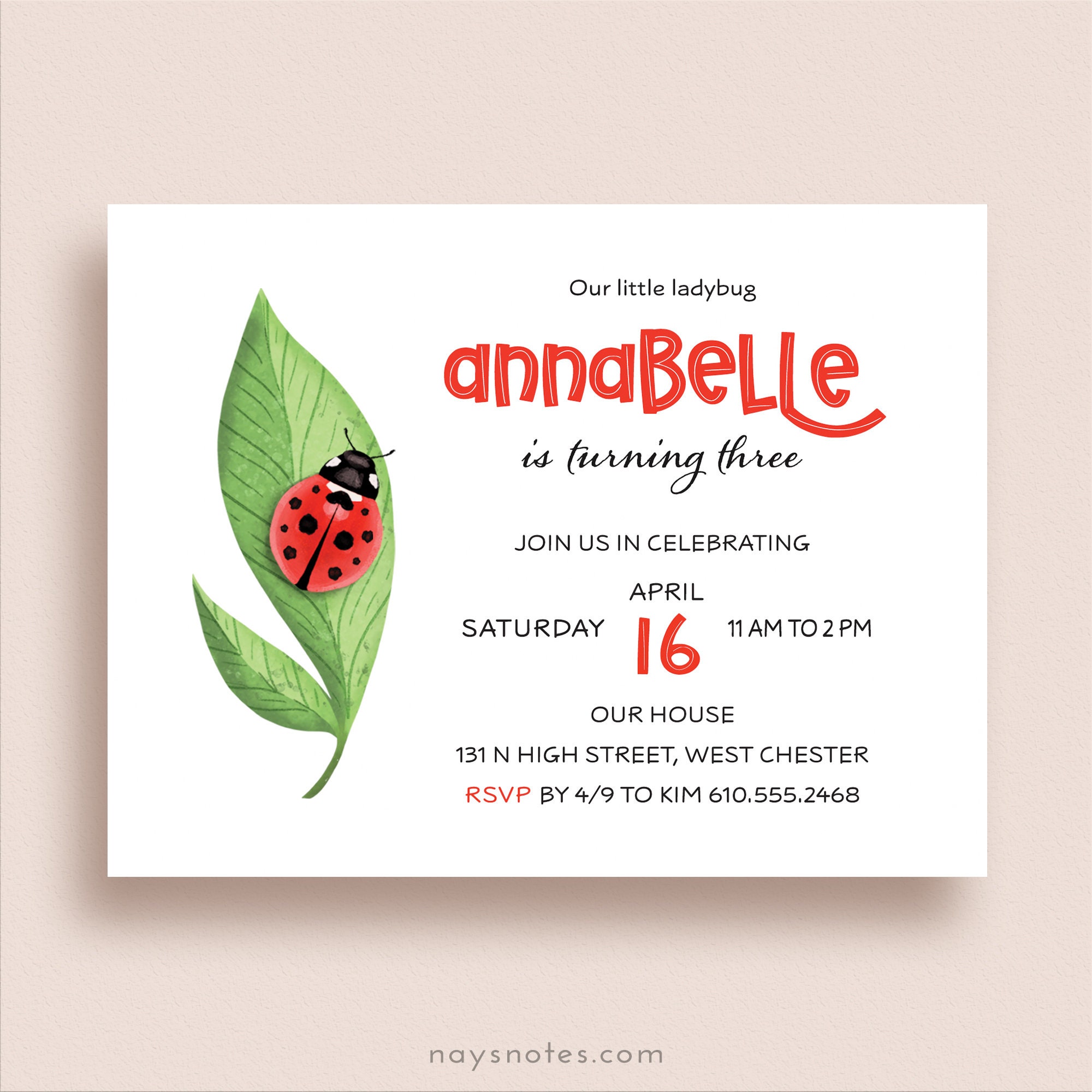 Three Little Ladybugs - Matte Wrapping Paper