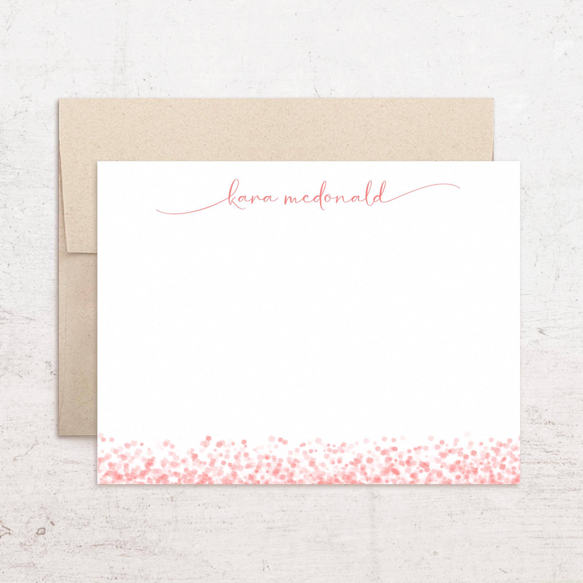 Personalized Stationery - Custom Note Cards - Whimsical Dot Design ...