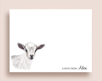 Goat Note Cards - Goat Flat Notes - Goat Thank You Cards - Personalized Goat Stationery - Goat Note Cards - Goat Stationery