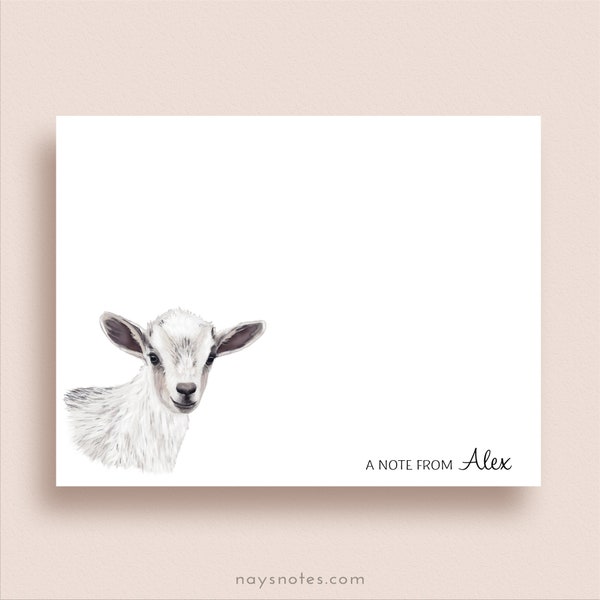 Goat Note Cards - Goat Flat Notes - Goat Thank You Cards - Personalized Goat Stationery - Goat Note Cards - Goat Stationery