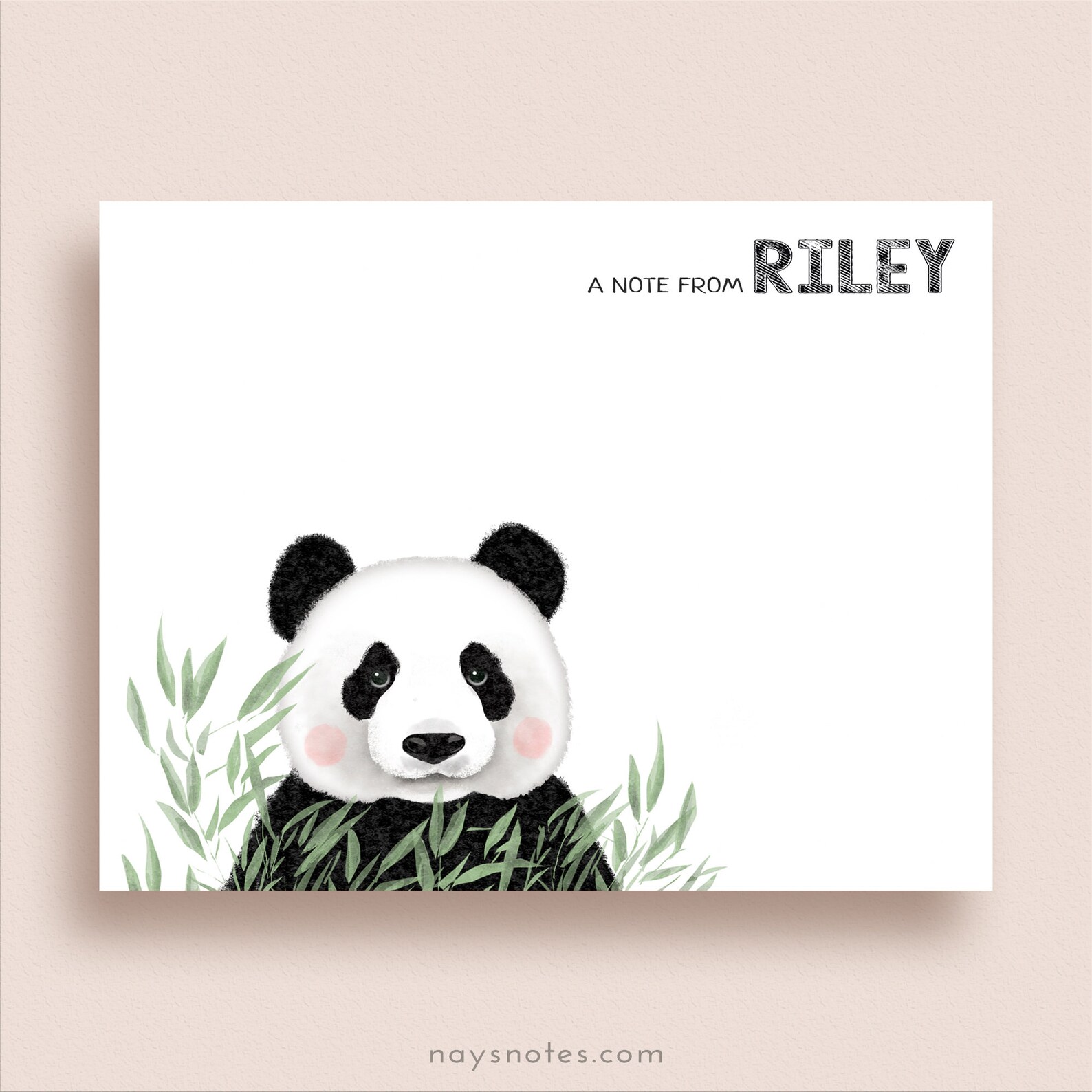 Panda Note Cards Folded Panda Note Cards Personalized - Etsy