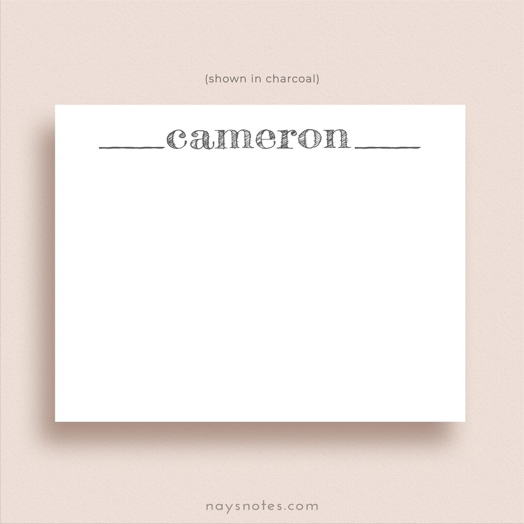 Personalized Note Cards - Flat Note Card Set - Personalized Sketchy ...