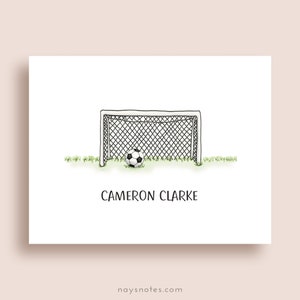 Soccer Note Cards - Folded Sports Note Cards - Personalized Soccer Stationery - Soccer Thank You Notes - Soccer Net Note Cards