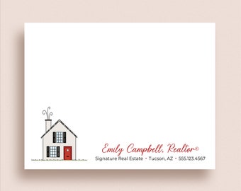 House Note Cards - Flat Note Cards - Personalized Realtor Stationery - Family Stationery - Family Note Cards - Realtor Note Cards