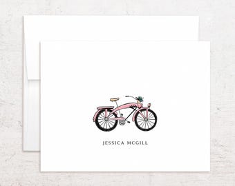Tarjetas de felicitación para ciclistas - Papelería personalizada para bicicletas cruiser - Tarjetas plegables personalizadas