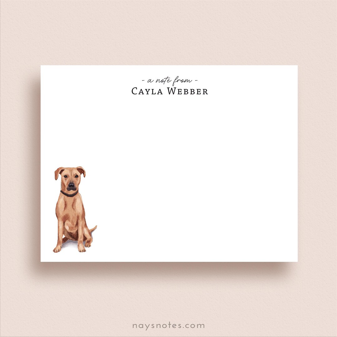 Rhodesian Ridgeback Note Cards - Flat Note Card Set - Personalized ...