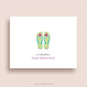 Flip Flops Note Cards - Folded Note Card Set - Personalized Flip Flop Stationery - Custom Flip Flops Notes - Beach Lover Gift - Handcrafted