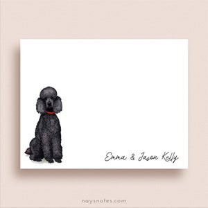 Poodle Note Cards - Poodle Flat Note Cards - Personalized Poodle Stationery - Poodle Thank You Notes - Standard Poodle Note Cards