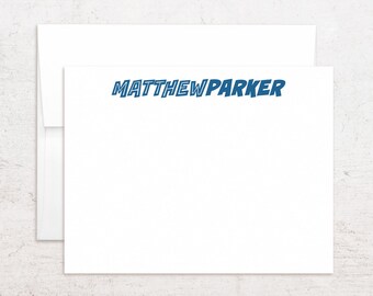 Papelería personalizada - Tarjetas de notas personalizadas - Fuente moderna y llamativa - Notas planas