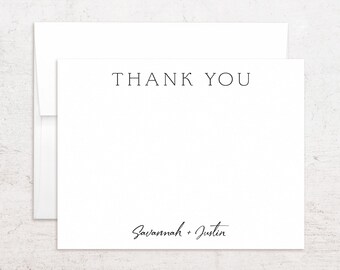 Personalized Thank You Note Cards - Custom Stationery - Flat Thank You Notes