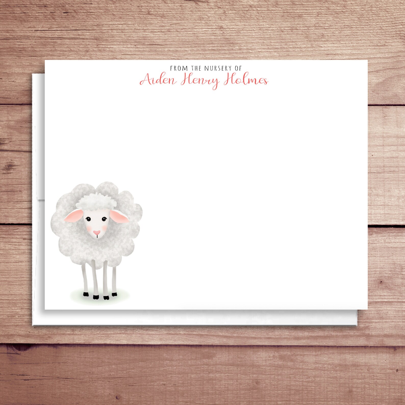 Lamb Note Cards Flat Note Cards Lamb Thank You Notes Etsy