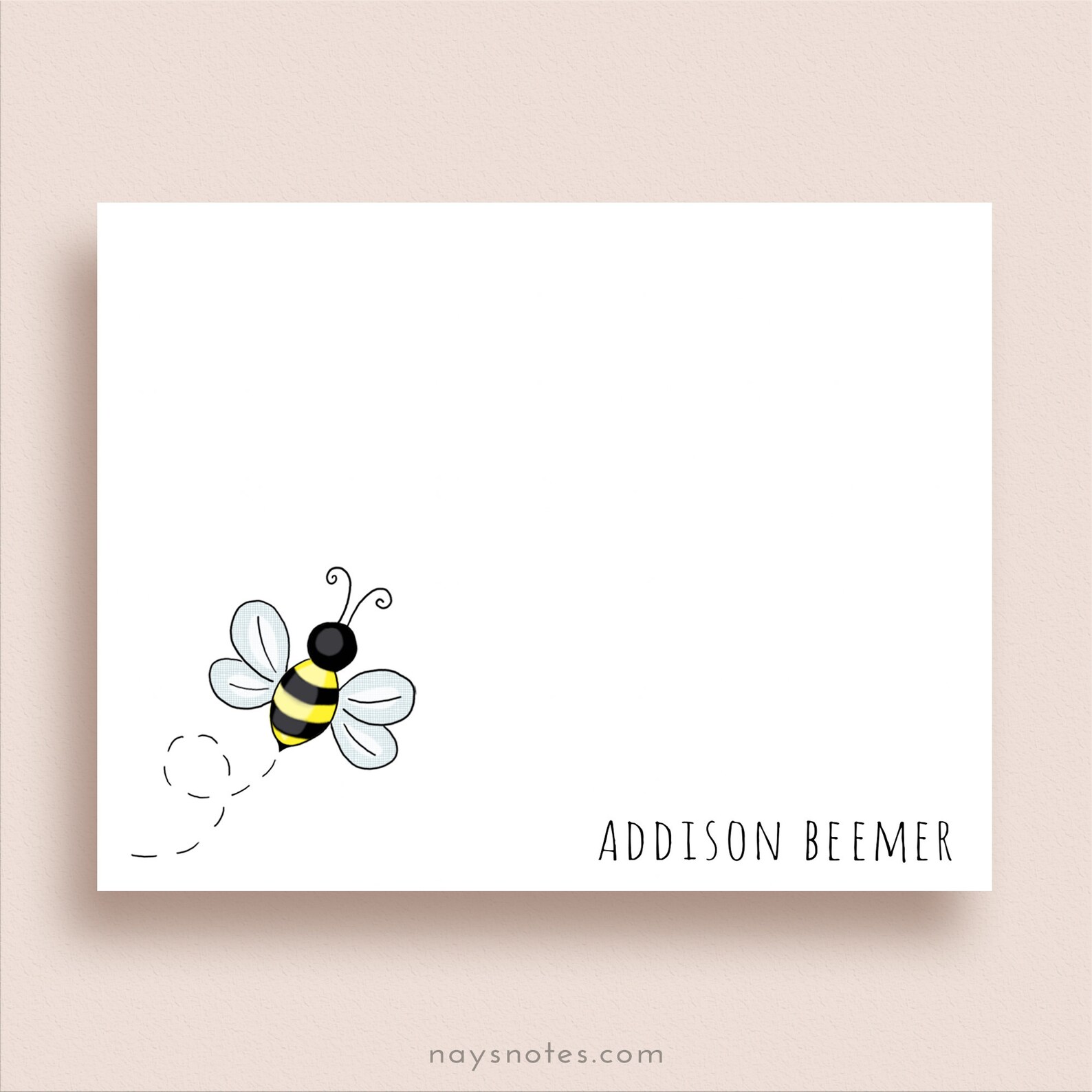 Bee Note Cards Flat Note Cards Bee Stationery Etsy