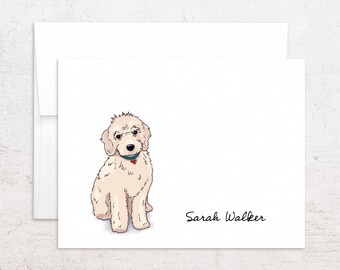 Labradoodle Note Cards - Personalized Doodle Stationery - Folded Notes