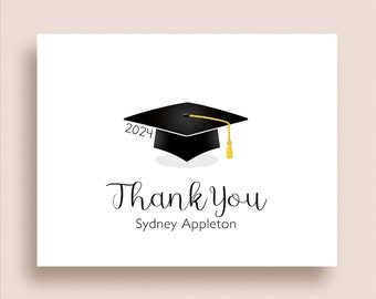 Graduation Note Cards - Grad Thank You Cards - Graduation Stationery - Graduation Thank You Notes - Folded Grad Note Cards