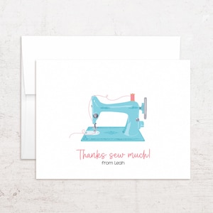 Papelería personalizada para máquinas de coser - Tarjetas de notas personalizadas para costura - Notas plegadas