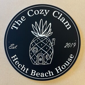 Placa comercial, Placa de casa com nome de família personalizado, Placa externa personalizada, Placa de casa de praia, Placa de nome de casa personalizada, Presente de inauguração de casa