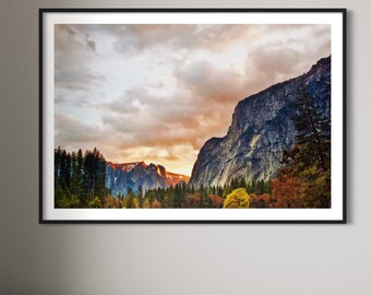 Yosemite Valley Sunset Landscape Photography Print – California Wall Art