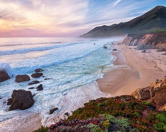 Big Sur Print Big Sur Photography Sunset  Garrapata Beach California Central Coastline Big Sur Coast Art Beach Art Decor Large Canvas