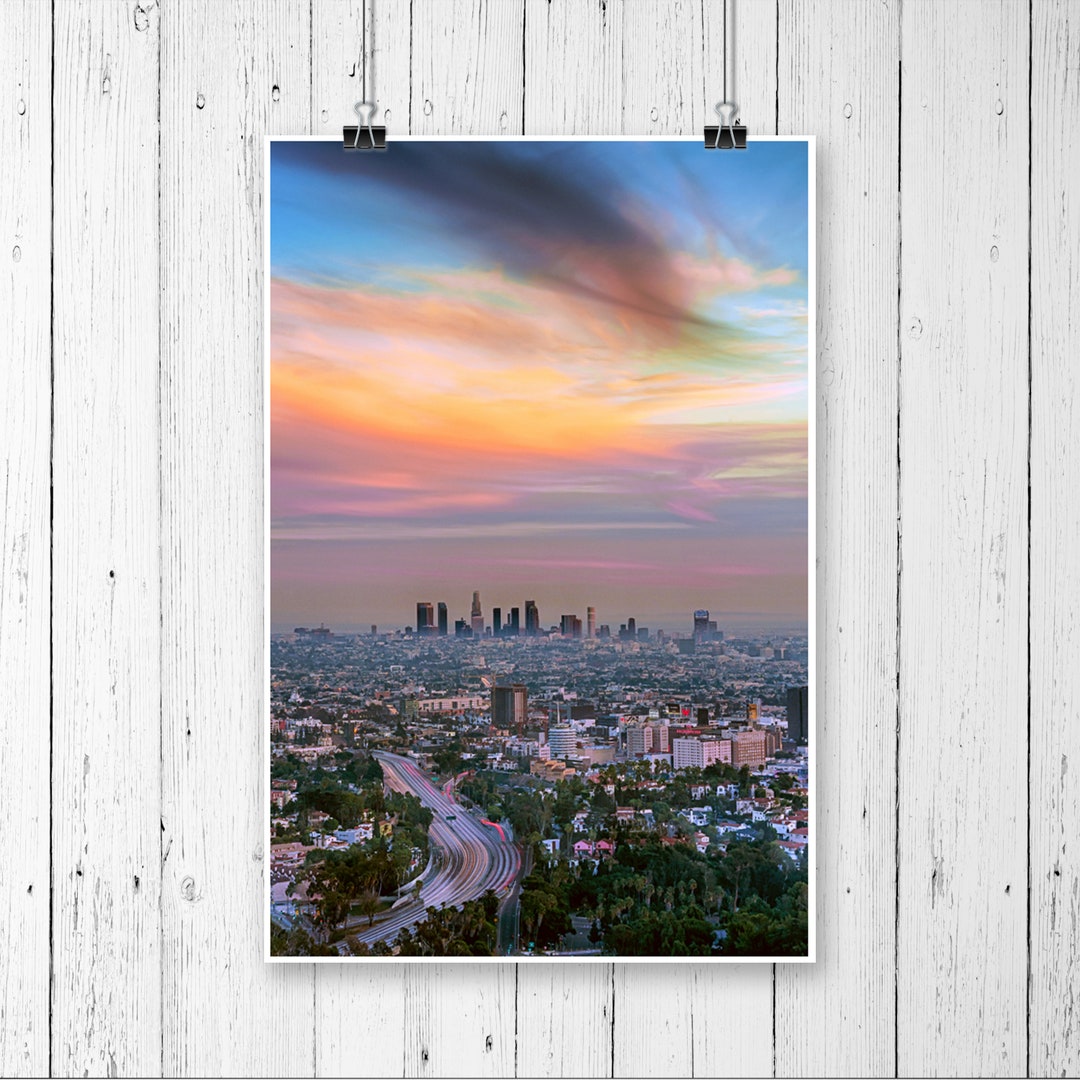 Downtown Los Angeles Photography Cityscape Sunset California - Etsy