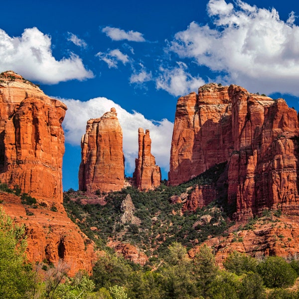 Sedona Arizona Landscape Photography Print Cathedral Rock Red Rock Fine Art  Photograph Wall Art Decor | Also Available on Canvas or Metal