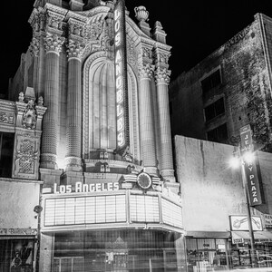 Los Angeles Theatre Night Photography Print Cityscape Fine Art Photograph Wall Decor - Large Los Angeles Canvas Art