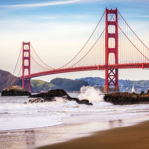 Golden Gate Bridge Photo - San Francisco Print - Baker Beach Print - Seascape Art - California Beach Photography - Beach Art Decor