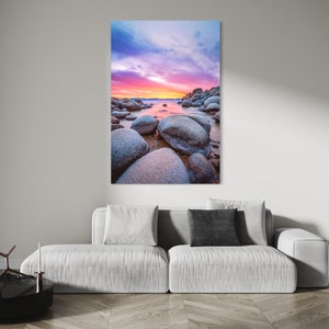 Lake Tahoe Photo Print - Sand Harbor Beach - Lake Tahoe Sunset - Nature Photography - Nevada Wall Art - Large Tahoe Canvas image 7