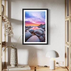 Lake Tahoe Photo Print - Sand Harbor Beach - Lake Tahoe Sunset - Nature Photography - Nevada Wall Art - Large Tahoe Canvas image 6