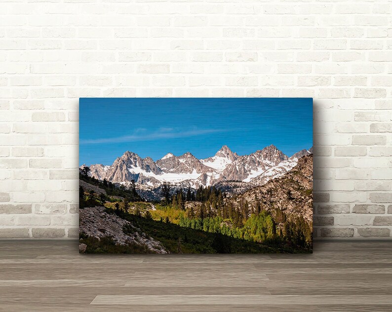 Puede incluir: Una vista panor&aacute;mica de una cordillera con picos cubiertos de nieve y un valle verde y exuberante en primer plano. El cielo es azul brillante con algunas nubes.