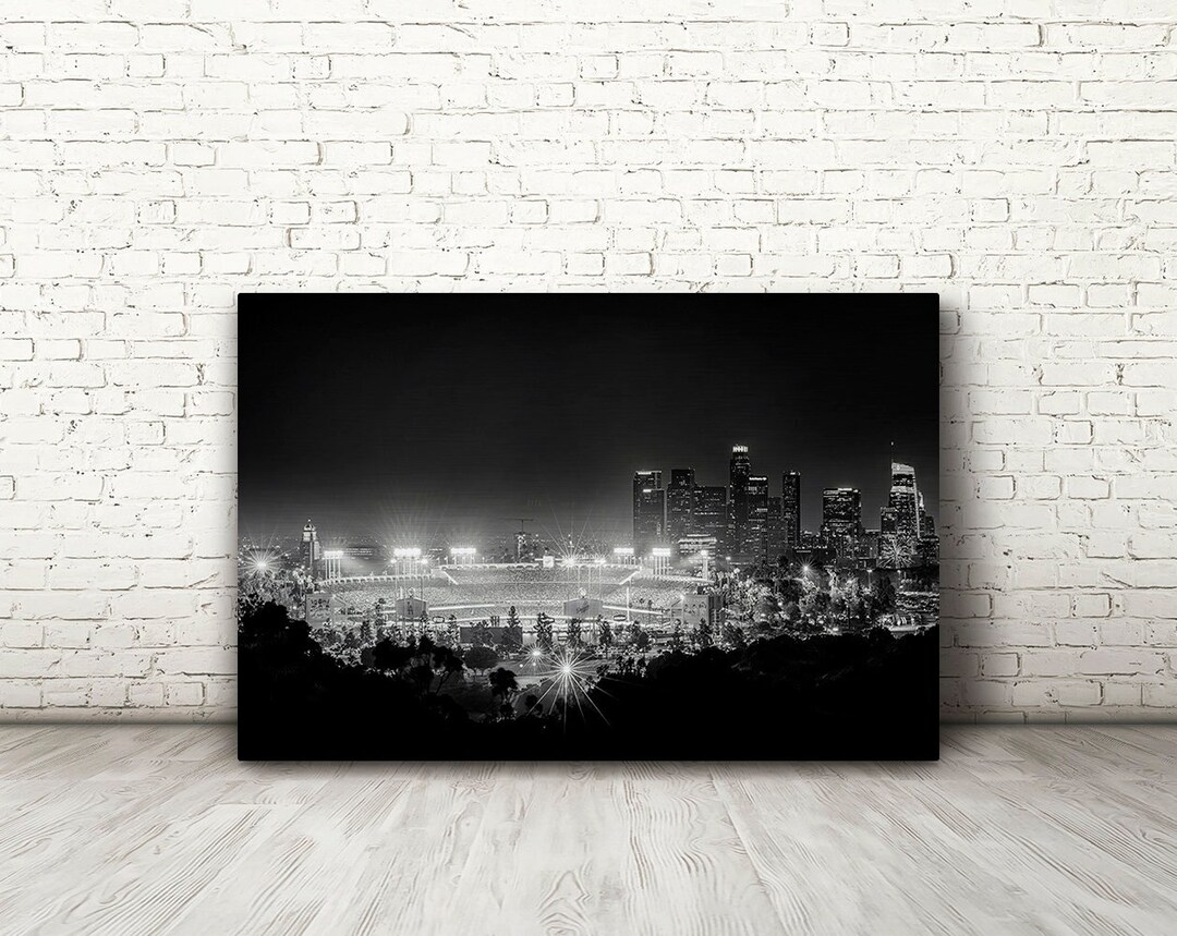 Dodger Stadium Photo Los Angeles Dodgers Black and White Dodgers Print Downtown Los Angeles ...
