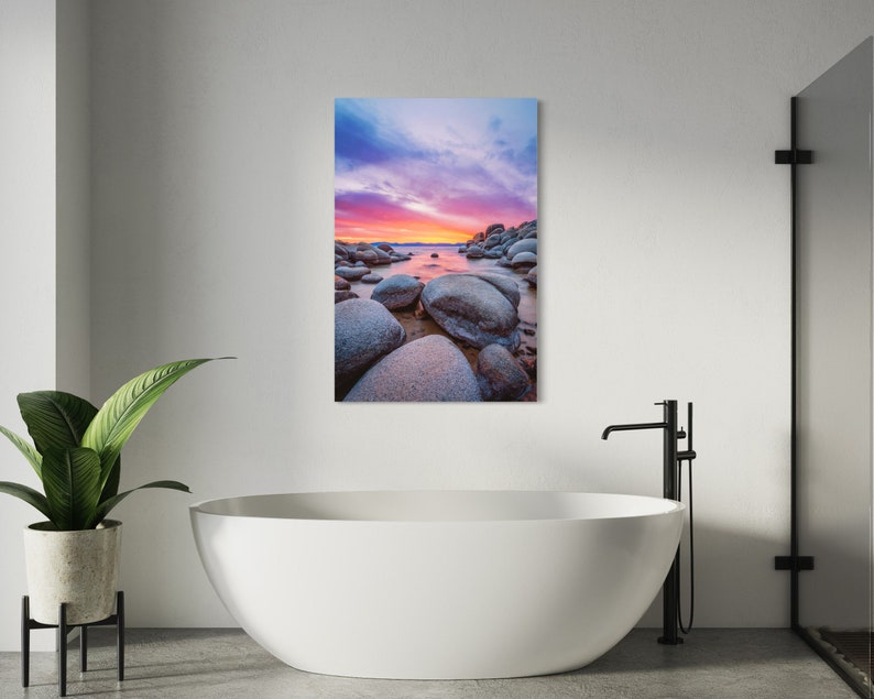 Lake Tahoe Photo Print - Sand Harbor Beach - Lake Tahoe Sunset - Nature Photography - Nevada Wall Art - Large Tahoe Canvas image 8