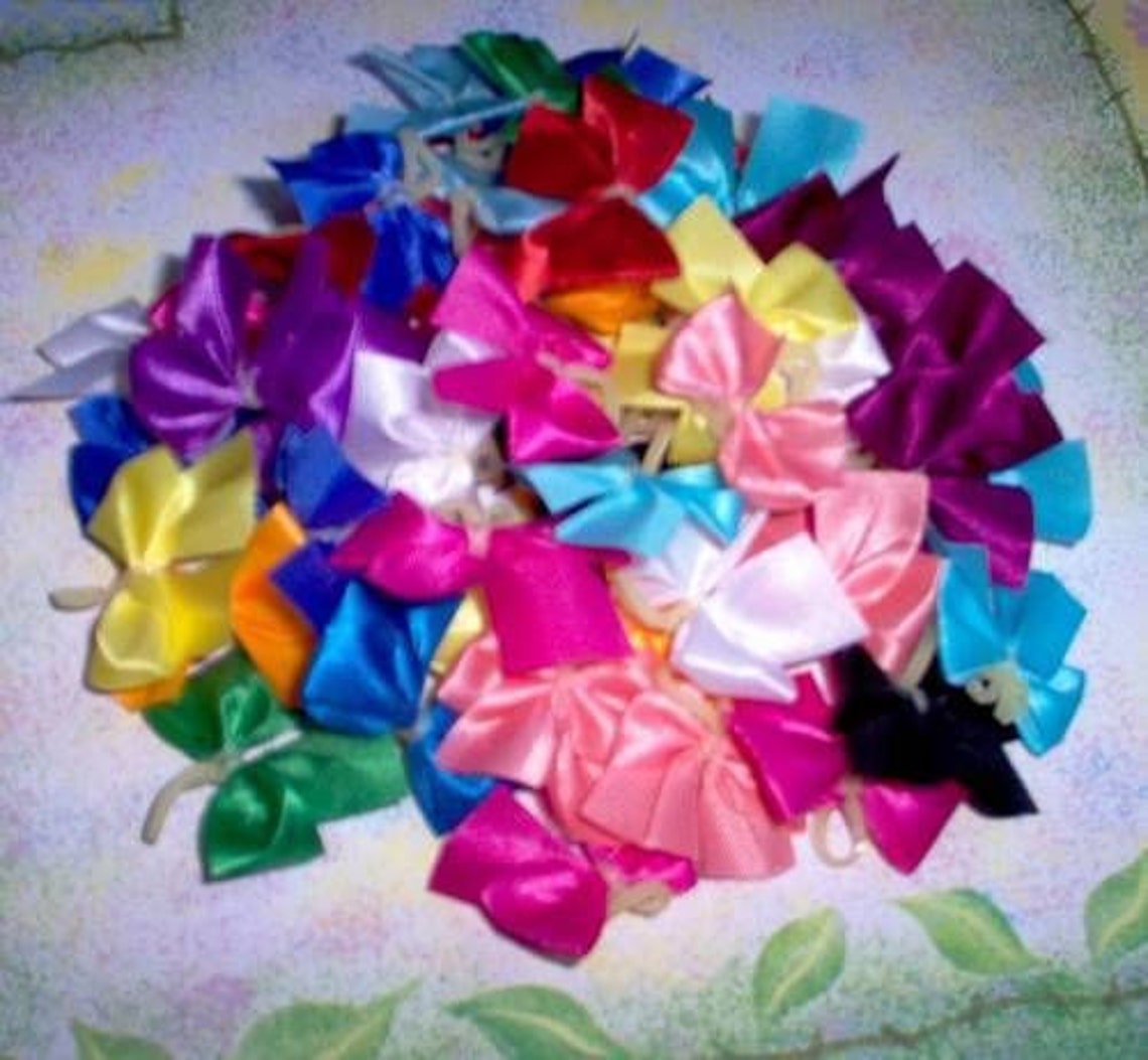 Dog Grooming Bows 50 Small Solid Dog Bows Etsy