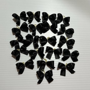 20 small black dog bows Dog Grooming bows solid black dog bows Maltese small white dogs top knot bows ear bows dog collar bows