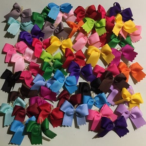 Small Dog Bows 50 top quality grosgrain ribbon Solid colored Dog Grooming Bows Yorkie Free shipping for USA Purchases!