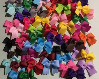 Small Dog Bows 50 top quality grosgrain ribbon Solid colored Dog Grooming Bows Yorkie Free shipping for USA Purchases!