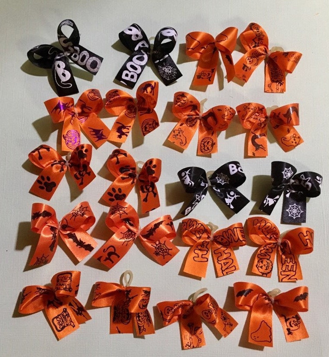 20 Small Halloween Dog Bows Dog Grooming Bows Halloween Pet Hair Bows