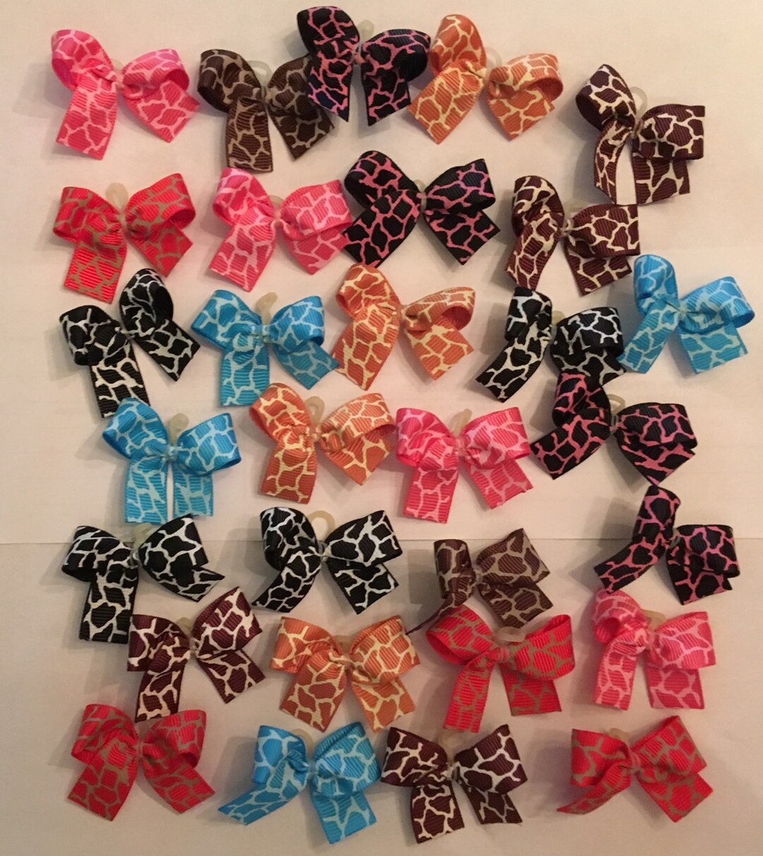 30 Small Cheetah Print Dog Bows Dog Grooming Bows Top Quality Grosgrain