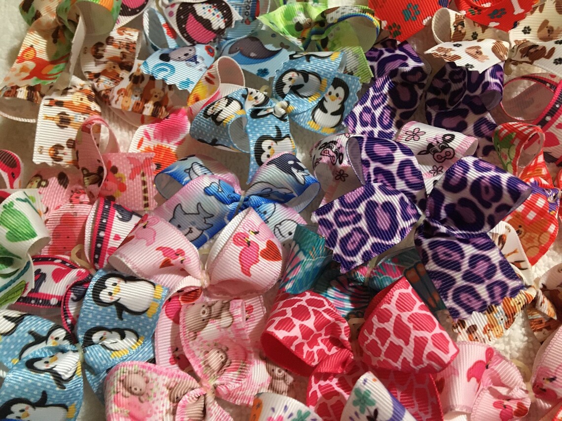 50 Medium Dog Grooming Bows Variety Pack Top Quality Grosgrain Etsy