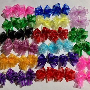 30 small light weight  double looped chiffon dog bows dog grooming bows top quality ribbons Yorkie Shih tzu Maltese