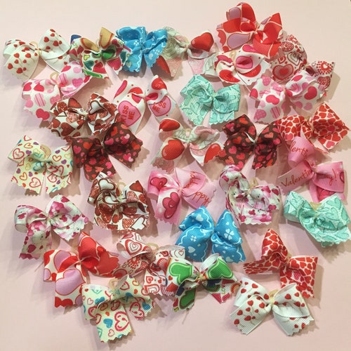 30 Small Valentine's Day Dog Bows Dog Grooming Bows Top Etsy
