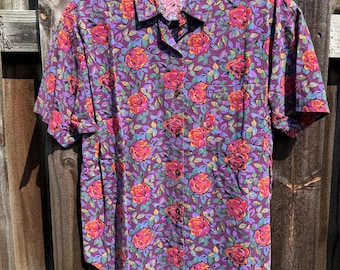 VTG Gitano Purple Floral Button Up