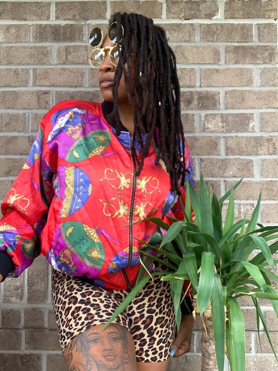 1990s Vintage Silk Bomber Jacket