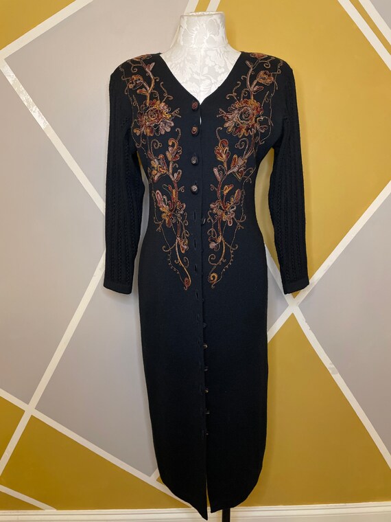 1990s Vintage Carole Little Sweater Dress or Jacke