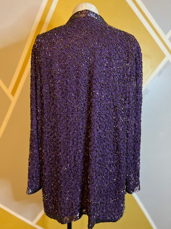 90s Vintage Purple Beaded 3/4 Jacket