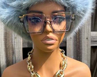 VTG Silver Gold Clear Glasses