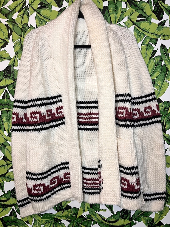 60s/70s Chunky Knit Collar Cardigan Sweater