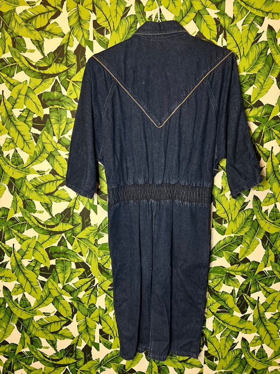 80s Blue Jean Zipper Dress - image 3
