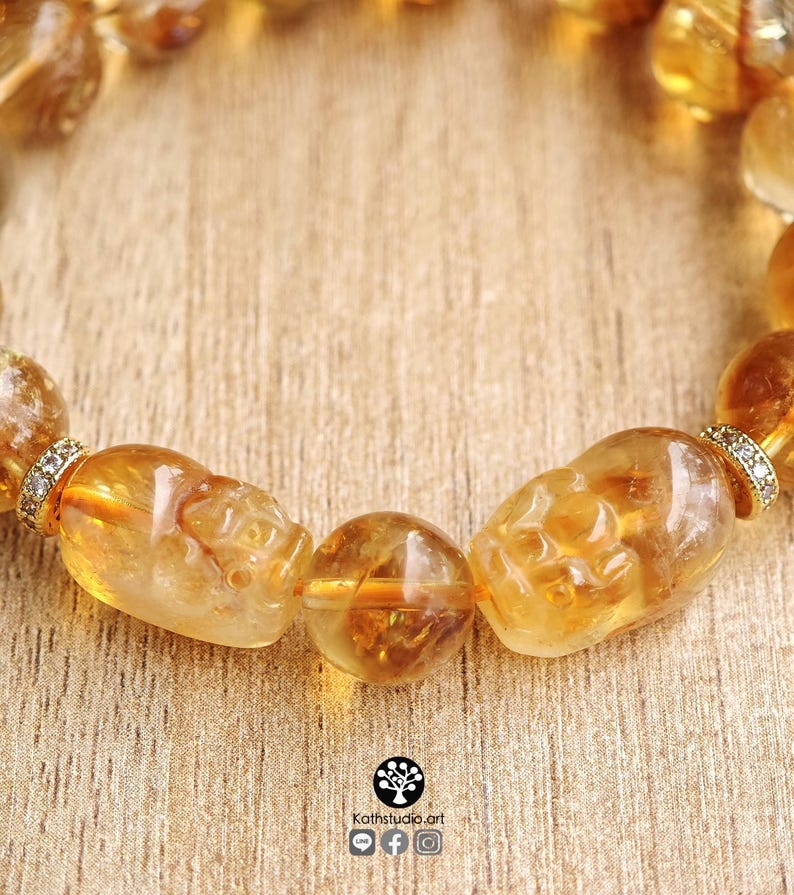 Handgesneden citrien Pixiu-armband, Feng Shui-welvaartsbeschermer, natuurlijk vuuroranje kristal afbeelding 4
